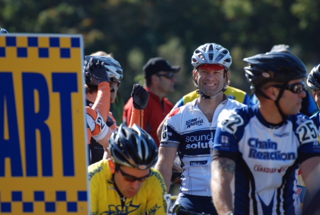 Kevin Watson at the start line of a Cyclotross race.