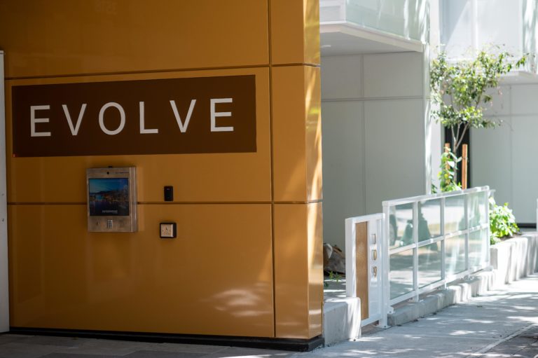 Entrance to Evolve at UBC’s Wesbrook Village.