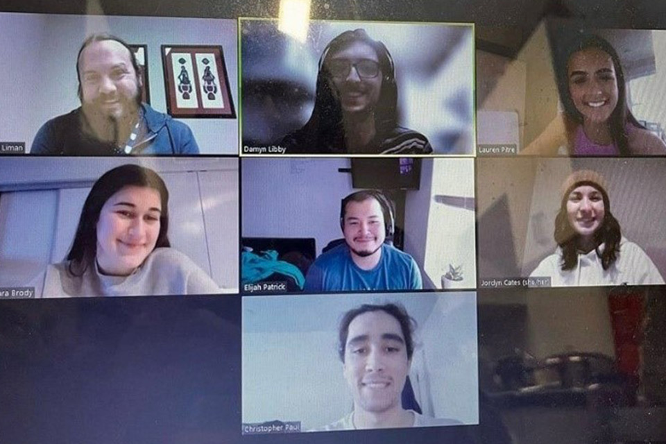 Screenshot of Zoom meeting with UBCO AISES project team