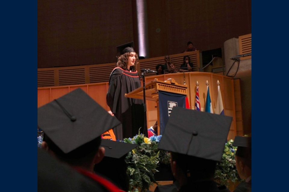 Juliette Mollard Thibault delivers student address at 2023 graduation ceremony