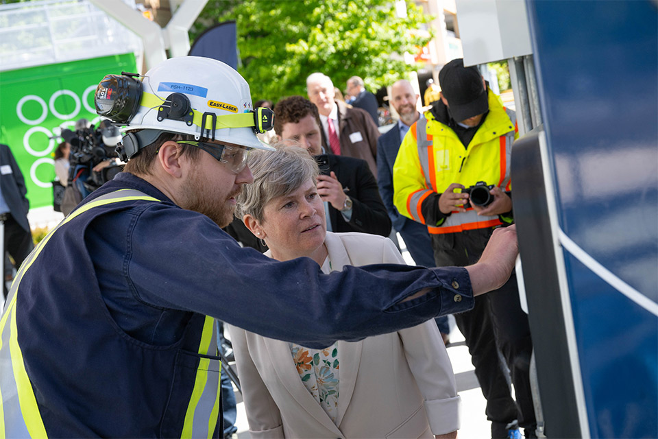 The Honourable Josie Osborne, Minister of Energy, Mines and Low Carbon Innovation, attended the opening today at UBC’s Vancouver campus. (Credit: Paul Joseph/UBC Applied Science)
