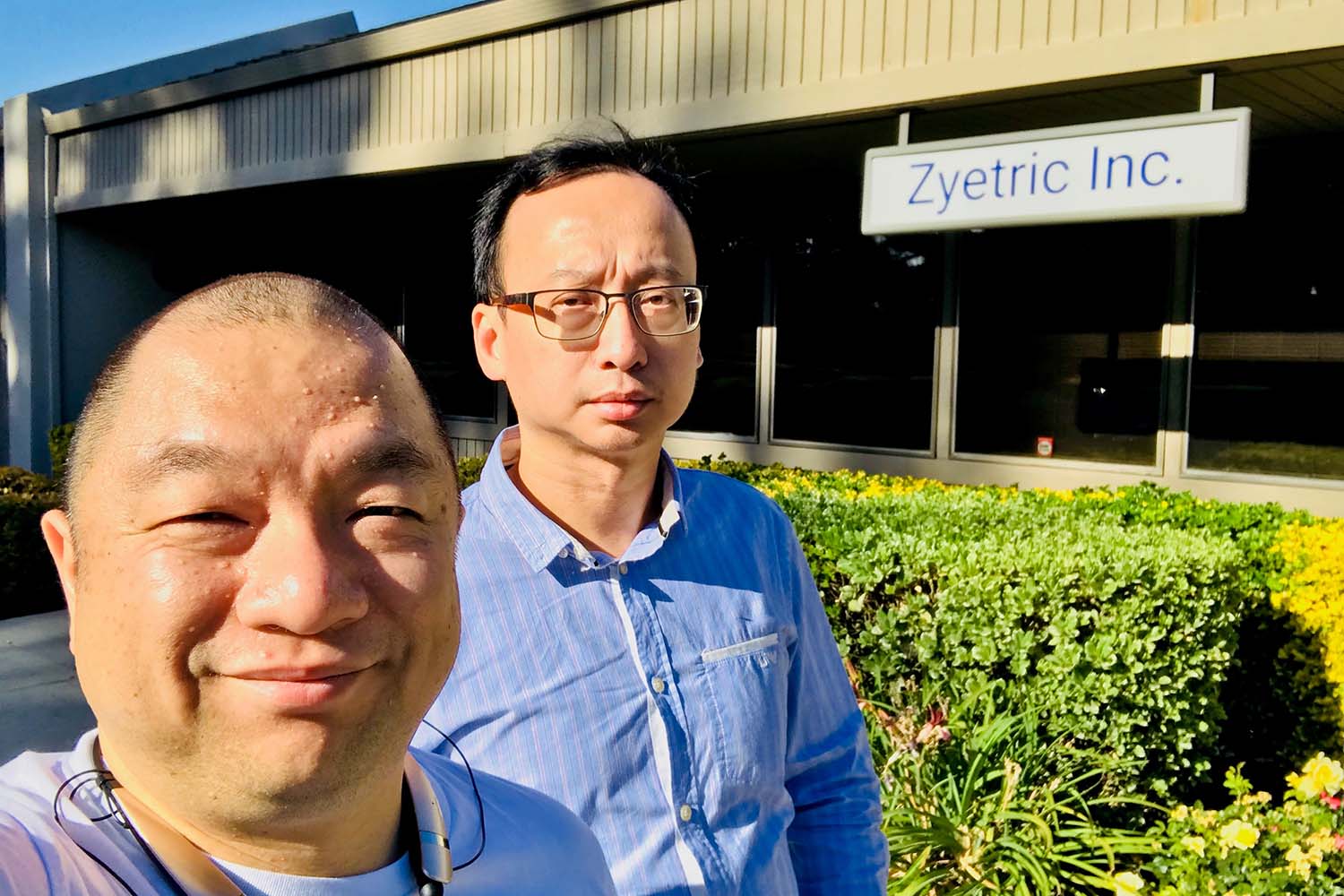 Patrick and Peter outside the Zyetric office