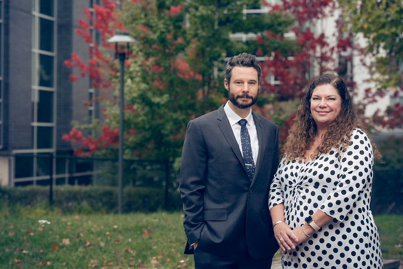 Will Valley and Dana-Lyn Mackenzie on the UBC campus posing for a photo together