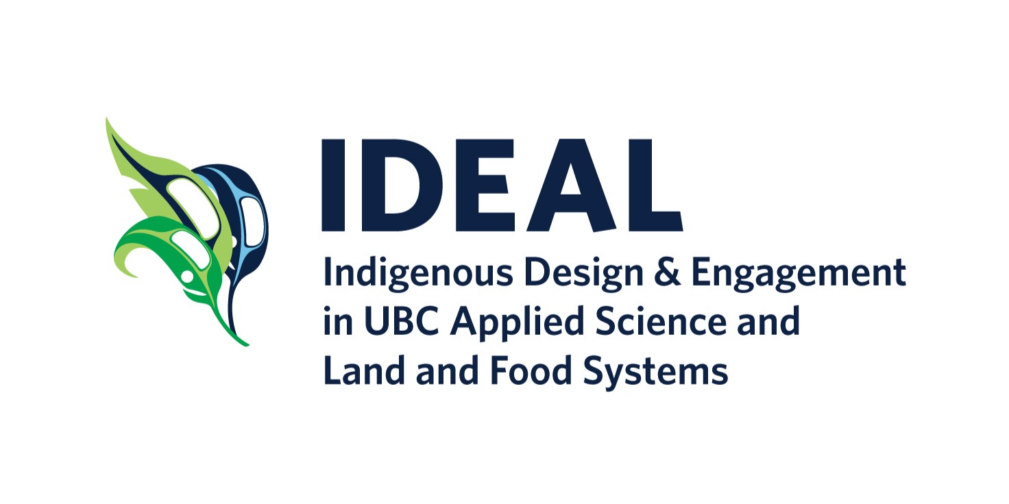 Logo for IDEAL (Indigenous Design & Engagement in UBC Applied Science and Land and Food Systems)