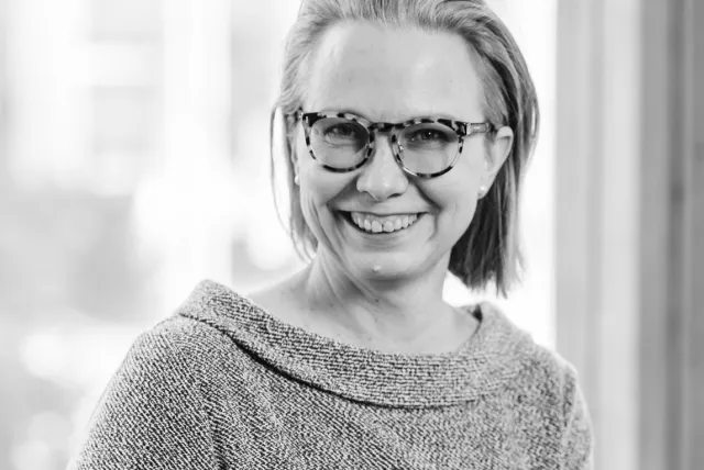 Woman in fancy sweater