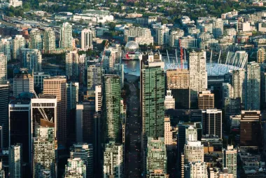 overhead image of downtown Vancouver