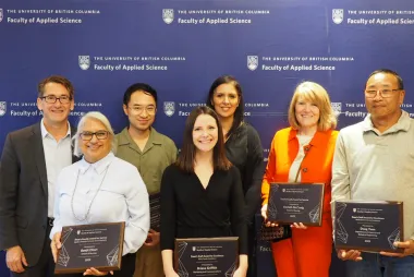 Applied Science Dean and six of the recipients for the 2023 Dean's Awards
