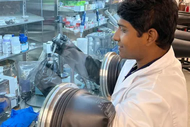 Doctoral student Musanna Galib Conducting hands-on work 