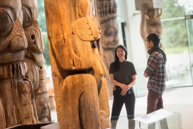 People talking in the Antropology centre