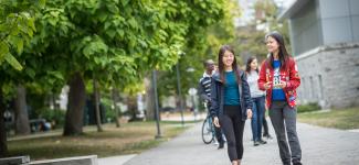 Engineering students walking around UBC.