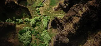 Arial view of canyon