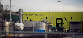 The Surrey Biofuels building with tanks in the foreground