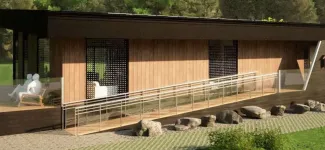 A rendering of EcoHaven, a modular net-zero home