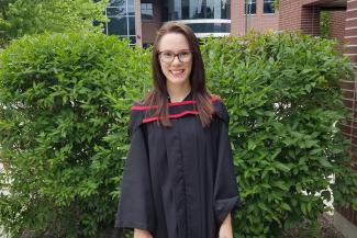 Sarah in her graduation gown