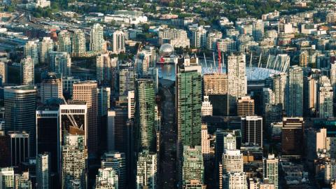overhead image of downtown Vancouver