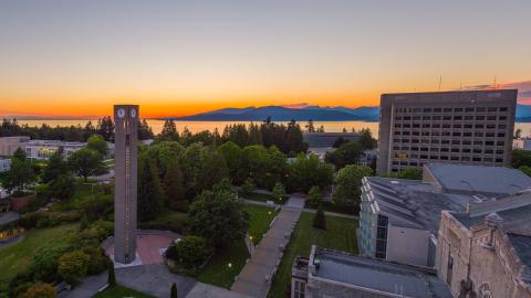 View of UBC during the sunset