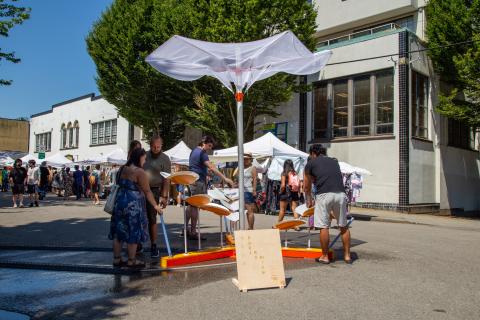 fountain at street festival