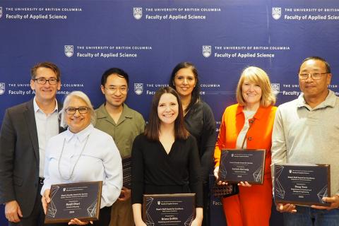 Applied Science Dean and six of the recipients for the 2023 Dean's Awards