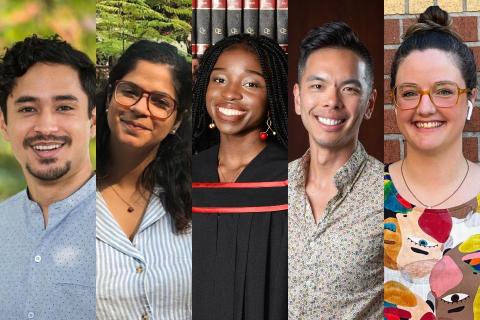 Headshots (from left to right) of Dr. Pranav Shrestha, Zahra Hirji, Coralie Tcheune, Ellison Chung and Caitlin Botkin