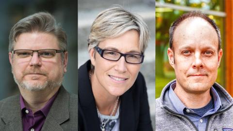 Headshots of Dr. Charles Haynes, Dr. Sheryl Staub-French and Dr. Scott McDougall