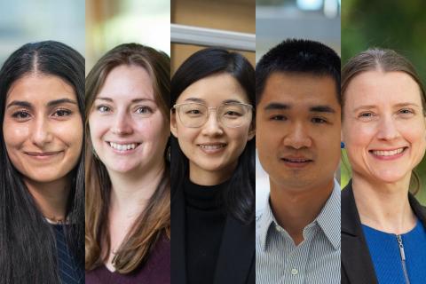 Headshots of Drs. Nika Shakiba, Naomi Zimmermann, Lyndia Wu, Xiaoliang Jin and Nadja Kunz.