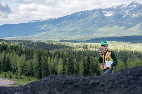 UBC Geological Engineering student Owen Perfect at a steelmaking coal mine in BC