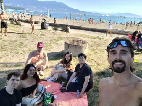 Recent Graduates from UBC Mining Enjoy a Picnic at Kitsilano Beach