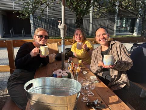 UBC Nursing Alumni Catch Up Over a Creative Pottery Painting Session