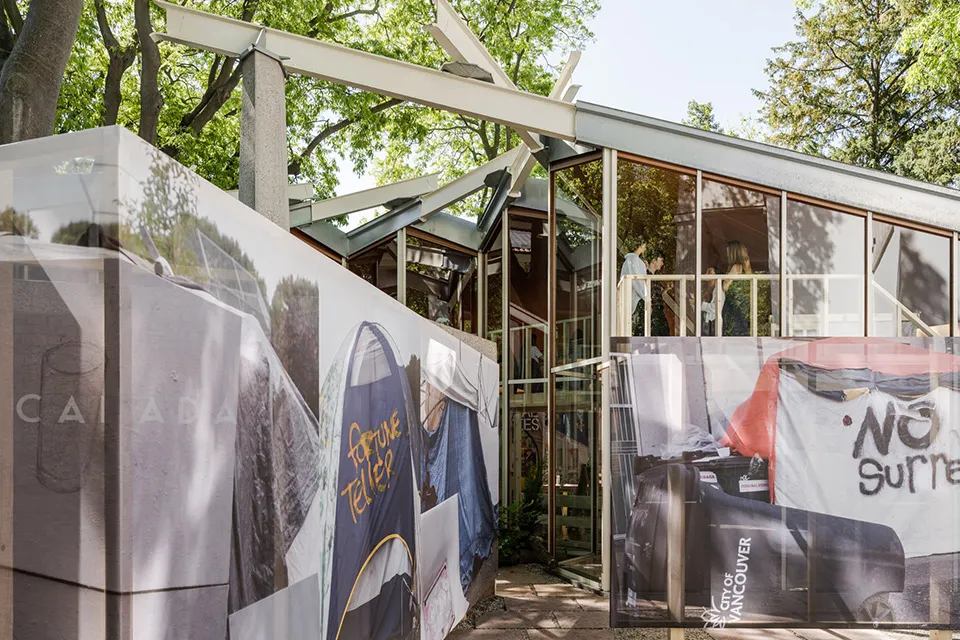Exterior view of AAHA installation at the Canada Pavilion in Venice