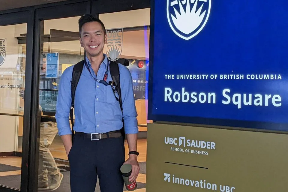 UBC APSC Rising Star Ellison Chung poses at Robson Square