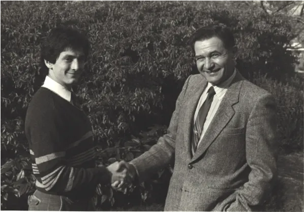 Andy with one of his grad students